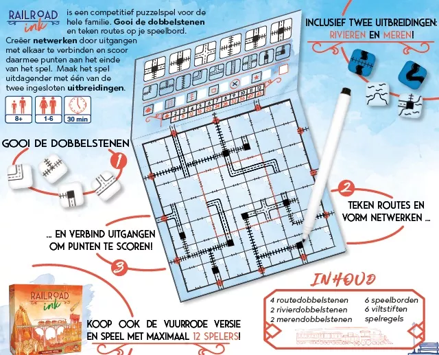 Railroad Ink (Diepblauwe Versie) - Dobbelspel - Image 4