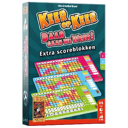 999 Games Keer Op Keer Scoreblok 3 Stuks Level 5, 6 En 7 - Dobbelspel - Image 5